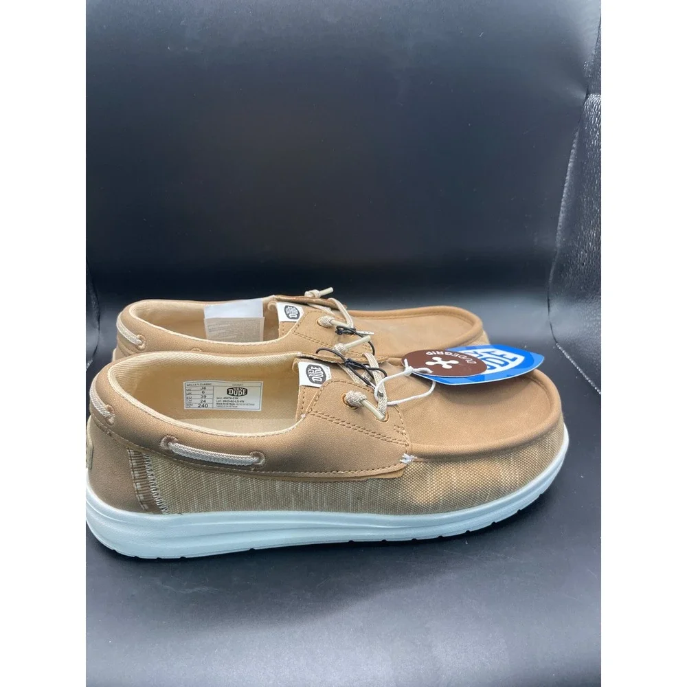 Hey Dude Wells Y Classic Cognac Loafers Slip On Shoes 45076-21N Kids J6 EUR 39